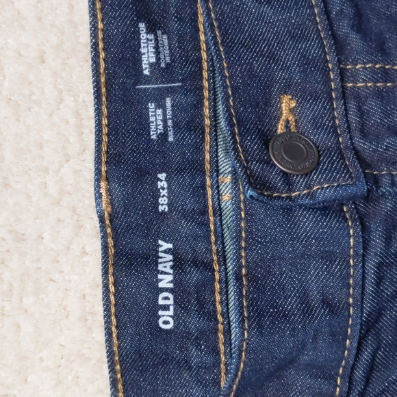 NWT Old Navy Built-In Tough, 38x34, Athletic Taper, Dark Wash, #2 of 2 pairs - Picture 6 of 8